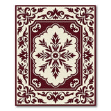 Ornate Traditional Persian Rug in Maroon Cream