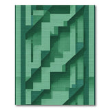 Green Geometric Modern Green Geometric Abstract Area Rug