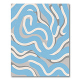 Abstract Area Blue and Teal Fluid Blue Waves Abstract Area Rug