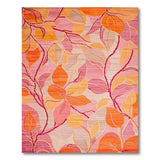ODIKA Pink Floral Washable Rug - Low Pile Non-Slip Boho Area Rug