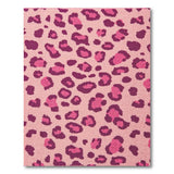 Pink Boho Chic Pink Leopard Print Tufted Area Rug