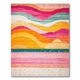 Vibrant Abstract Wave Washable Area Rug