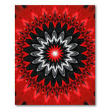 Fiery Red Mandala Geometric Area Rug