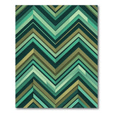 Teal Zigzag Geometric Area Rug