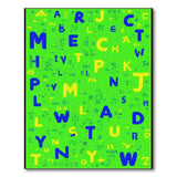 Vibrant Alphabet Pixel Kids Area Rug
