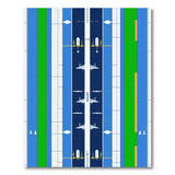 Airport Runway Geometric Area Rug