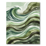 Lush Green Ocean Waves Area Rug