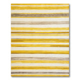 Bold Mustard Yellow Striped Woven Area Rug
