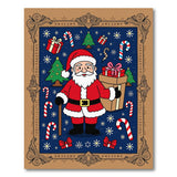 Jolly Santa Claus Candy Cane Christmas Area Rug