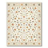 Beige and Neutral Cream Peach Floral Persian Area Rug