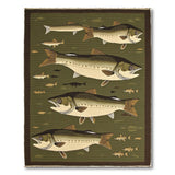 Swimming Trout Green Woven Area Rug