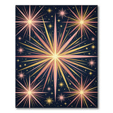 Pink Gold Starburst Cosmic Area Rug