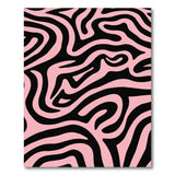 Pink Black Swirl Abstract Area Rug