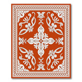 Opulent Red Floral Medallion Area Rug