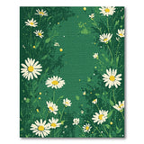 Lush Green Daisy Meadow Rug