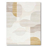 Abstract Beige Gold Organic Shapes Area Rug