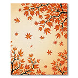 Orange Falling Maple Leaves Area Rug