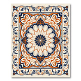 Navy Orange Mandala Persian Area Rug