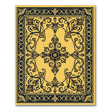 Ornate Gold Fleur-de-Lis Baroque Area Rug