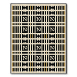 Heritage Tribal Beige Rug with Black N Grid Pattern