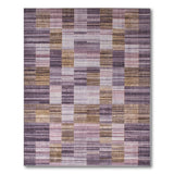 Purple Abstract Striped Area Rug