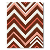 Zigzag Geometric Area Rug in Brown Pink White