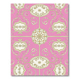 Opulent Pink Gold Medallion Area Rug