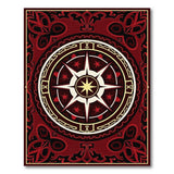 Ornate Red Compass Rose Persian Rug