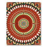 Red Vibrant Red Mandala Area Rug