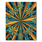 Teal Orange Starburst Geometric Area Rug