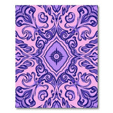 Purple Floral Swirl Medallion Area Rug