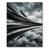 Swirling Black Feathers Storm Abstract Area Rug