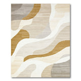 Abstract Area Beige and Neutral Abstract Wavy Beige Grey Area Rug