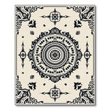 Ornate Black Mandala Persian Traditional Persian Area Rug