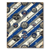 Distressed Vintage Basketball Hoops Stripe Rug