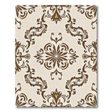 Elegant Beige Gold Floral Damask Area Rug