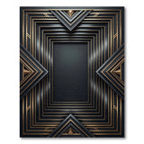 Black Gold Art Deco Geometric Frame Rug