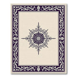 Elegant Purple Floral Medallion Rug