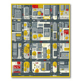 Autumn City Grid Yellow Area Rug