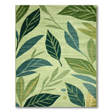 Abstract Area Lush Green Leaves Area Rug