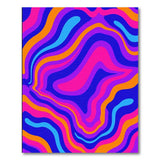 Bold Wavy Multi-Color Washable Area Rug