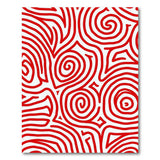 ODIKA Red Abstract Swirl Machine Washable Area Rug - Low Pile & Non-Slip