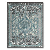 Elegant Blue Teal Persian Floral Area Rug
