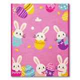 Playful Pink Bunny Easter Egg Kids Rug