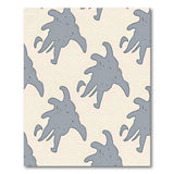 Abstract Gray Silhouettes Beige Area Rug