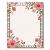 Vintage Pink Floral Lattice Border Rug