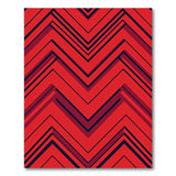 Bold Red Chevron Zigzag Geometric Area Rug
