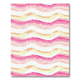 Vibrant Wavy Pink Orange Abstract Area Rug