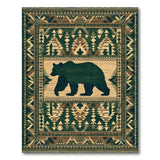 Southwestern Bear Silhouette Tribal Area Rug