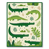 Playful Green Playful Green Crocodile Kids Area Rug